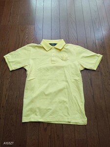 【中古品】Munsingwear　マンシングウェア　ゴルフウェア　鹿の子半袖ポロシャツ　黄色　イエロー　メンズサイズ　Medium