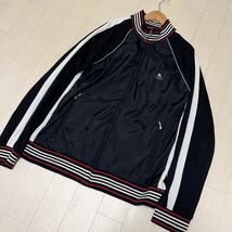 【極美品】 バーバリーブラックレーベル BURBERRY トラックジャケット ジャージ ライン 黒 ロゴ 3(L) メンズ 1円_画像2