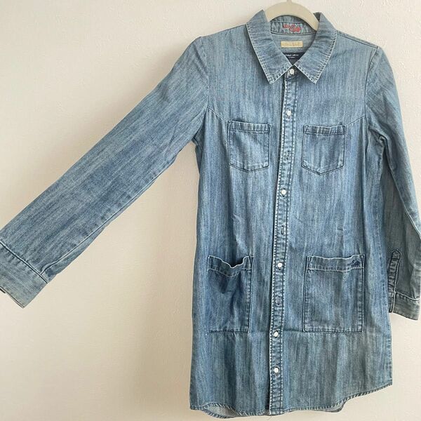 デニムシャツワンピース　chocol raffine robe blue cult