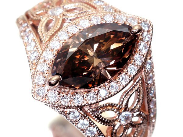 agete アガット K18PG ティアドロップ ダイヤ 0.8ct リング 11号