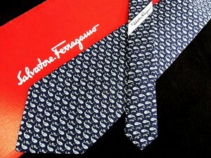 ♪今週の特売980円～♪2124♪良品【Ferragamo】フェラガモ【鯨 クジラ 柄】ネクタイ♪