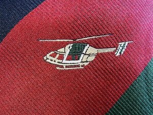DC00094♪良品【キャラ柄】刺繍「ヘリコプター ストライプ」ネクタイ♪