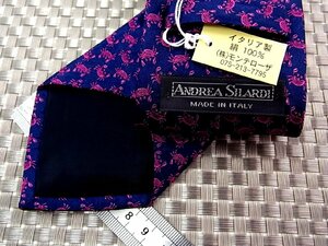 ♪0925S♪新品【蟹 カニ 柄】アンドレアシラルディ【ANDREA SILARDI】シルクネクタイ