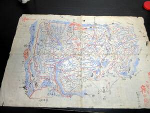 *0352 Meiji period about Yamanashi prefecture old map [.. country . map ( temporary .)]1 point / higashi Yamanashi district 7 ..(.. city ). chronicle . exist / old book old document / handwriting .