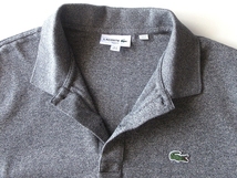 美品 LACOSTE ラコステ PH4012 SLIM FIT ワニロゴワッペン コットン メランジ鹿の子 ポロシャツ FR:6/US:XL 杢グレー ゴマ塩 大きいサイズ_画像4