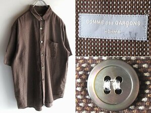 Редкий 90 -х годов Vintage Comme des Garcons Homme Comd Garson OM AD1998 Tanaka Om Jacquard Cotton Witbidot Рубашка с коротким рукавом бесплатно