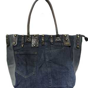 TSD12 RESEARCH☆Denim Studded トートバッグ サイド部分グレースウェード☆新品★