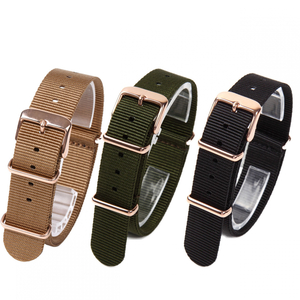  clock belt 20mm 3 pcs set NATO belt rose Gold tail pills nylon strap installation manual 