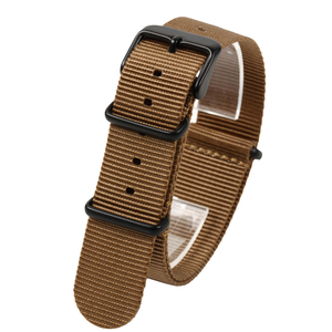 NATO20mm khaki Brown black buckle matted Short size 