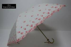  new goods moon bat made VALENTINO Valentino ultra-violet rays prevention processing . rain combined use folding parasol 13 white group 