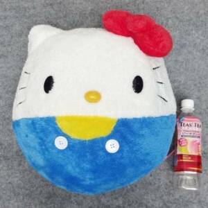 * new goods unused * not for sale * Hello Kitty! hyper jumbo *ko Logo ro do .. super! pretty soft toy!( blue & white )* paper tag attaching *