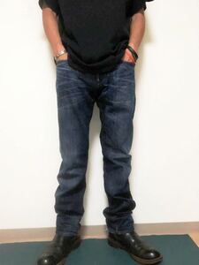 G-Star Raw ジースターロウAttacc straight ビンテージ加工デニムパンツ29裾チェーンステッチ