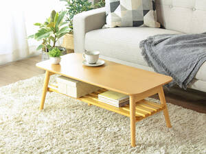  simple design. shelves attaching folding table wooden natural color width 90