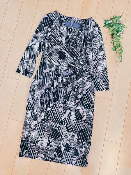 美品 クードシャンス 七分袖ワンピースデザインドレス 色違いセット 青黒