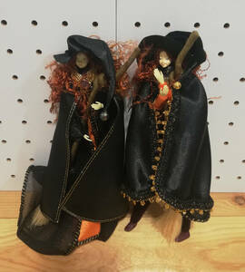 【未使用】Witch ウィッチ 魔女 人形 ドール ２体Set 装飾 デコレーション ディスプレー 新品★