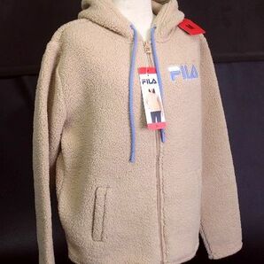 FILA フィラ レディース ボアジャケット フード付きパーカー ベージュ サイズM☆の画像1