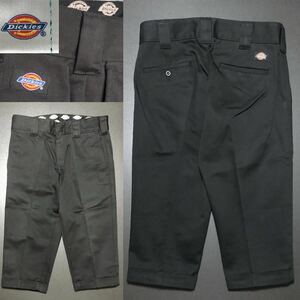 黒 7分丈 UM874H7 28★Dickies クロップドパンツ★ワークパンツ T/Cツイル チノパンツ 七分丈 ボトムス ディッキーズ チノパン 半端丈