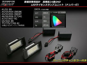 LEDライセンスランプ アウディ A4 S4 B8 8K / A5 S5 B8 8T /A6 S6 C7 4G ナンバー灯 純正ユニット交換型 R-148