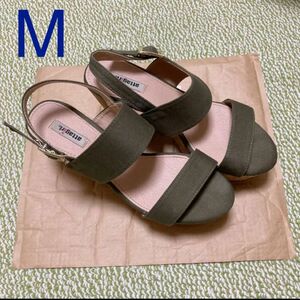 【送料込】サンダル　M 23cm ヒール　コルク　厚底サンダル　厚底 ウエッジソールサンダル