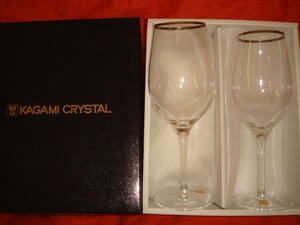 kagami crystal *KAGAMI CRYSTAL* platinum * wine glass * pair *KWP271-PT