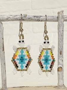 Indian jewelry beads Work ta-toru turtle beads earrings Native American n hand made earrings Navajo Indian 