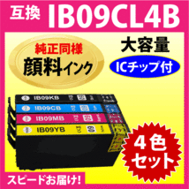 IB09CL4B 4色セット〔純正同様 顔料インク〕大容量 エプソン プリンターインク 互換インク IB09KB CB MB YB PX-M730F 目印 電卓_画像1