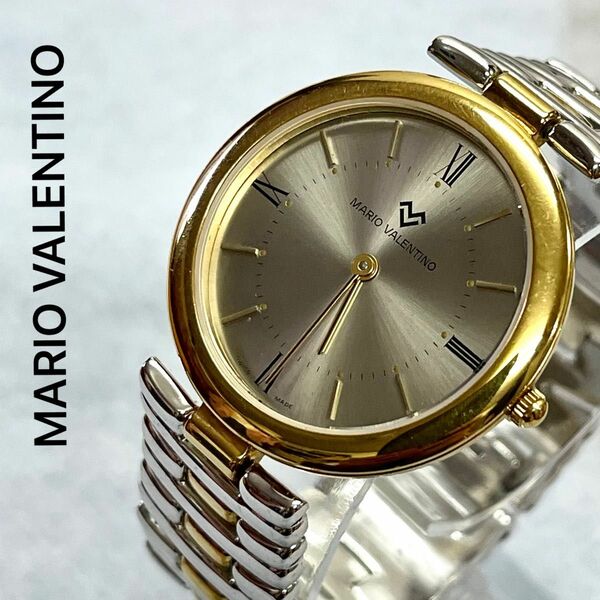 稼働　美品　MARIO VALENTINO 腕時計　ユニセックス　コンビ　ラウンド