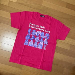 サイズM☆ プリキュア15周年 Anniversary ライブ～15☆Dreams Come True～Tシャツ 濃桃