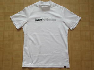 即決 New Balance GOLF メンズ半袖モックネックシャツ ホワイト 5サイズ Lサイズ相当 ニューバランス ゴルフ