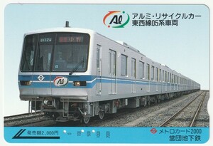 営団地下鉄メトロカード2000　アルミ・リサイクルカー東西線０５系車両　※使用済