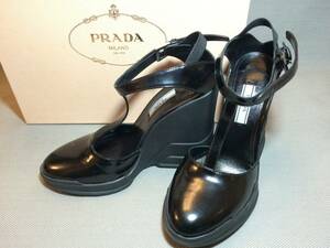 新品 プラダ コレクション パンプス 37 黒 PRADA シューズ 靴 ブラック