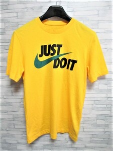 ☆NIKE ナイキ プリント ロゴ JUST DO IT Tシャツ 半袖/メンズ/S☆イエロー