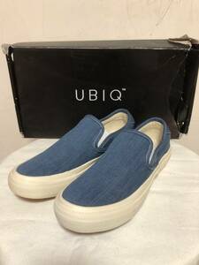 新品 UBIQ HOGGE LT.DENIM 22cm スリッポン slip-on US4 デニム b