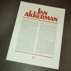 JAN AKKERMAN FOCUS Tabernakel 英語宣伝資料 1973年