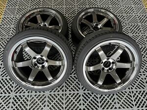 廃盤 RAYS Volk Racing TE37SL 18インチ 11J +18 114.3 5H 4本 BNR32 33 34 シルビア S15 JZX100 インプレッサ GDB GRB VAB ランエボ CT9A