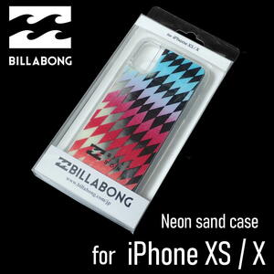 BILLABONG［ビラボン］iPhoneケース Neon sand case 蓄光砂 菱形 ダイヤ iPhone XS/X ハードケース スマホケース