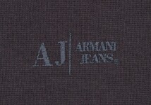 アルマーニジーンズARMANI JEANS ロゴワンポイント刺繍コットンストレッチカットソー チャコール38_画像5