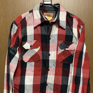 L Levi's 605 02-JM / リーバイス ヘビーオンスウェイト 長袖 チェックシャツ 赤×黒×白 ブロック