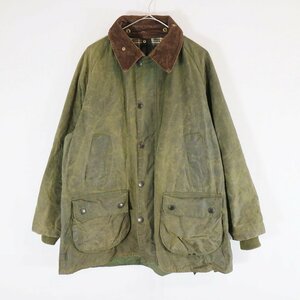 Barbour バブアー BEDALE オイルドジャケット　裏地チェック 防寒 防風 ヨーロッパ古着 オリーブ (メンズ 42) 中古 古着 N7185