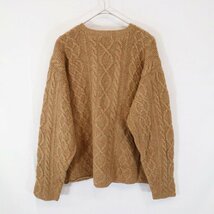 90年代 J.CREW ジェイクルー ケーブルニット セーター 防寒 クルーネック 巨人タグ ブラウン (メンズ L) 中古 古着 N7950_画像2