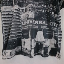 2000年代〜 USA製 ALSTYLE APPAREL&ACTIVEWEAR HOLLYWOOD 半袖Ｔシャツ 総柄 コットン ブラック (メンズ L) 中古 古着 N8505_画像4