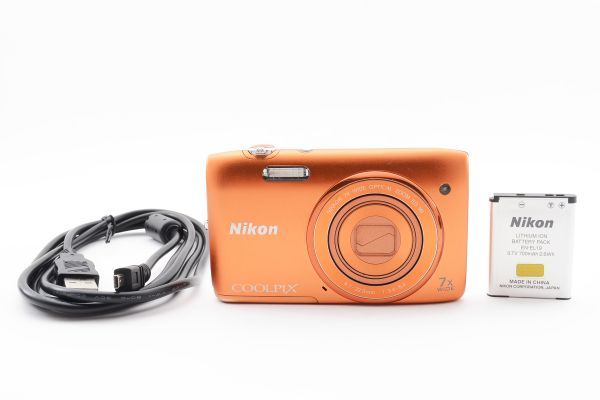 希少カラー Nikon Coolpix S3500 オレンジ コンデジ-