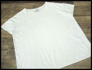 送無 G② フランス製 quotidien コティディアン SMOOTH COTTON WIDE T-SHIRT 半袖 コットン クルーネック ワイド Tシャツ カットソー 白 3