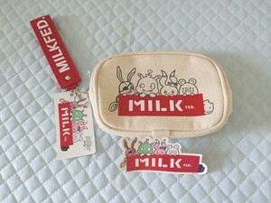 モンスト おともパーティ MILKFED ポーチ ステッカー付き★未使用★タグ付き★