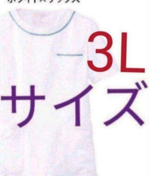 新品◆未開封◆3Lサイズ 水色◆マシュマロツイル◆ボートネックジャケット◆白衣 スクラブ