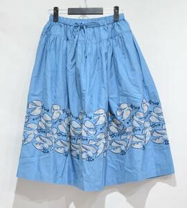  new goods mina perhonen mina perhonen following day bird embroidery skirt blue F Y-320321