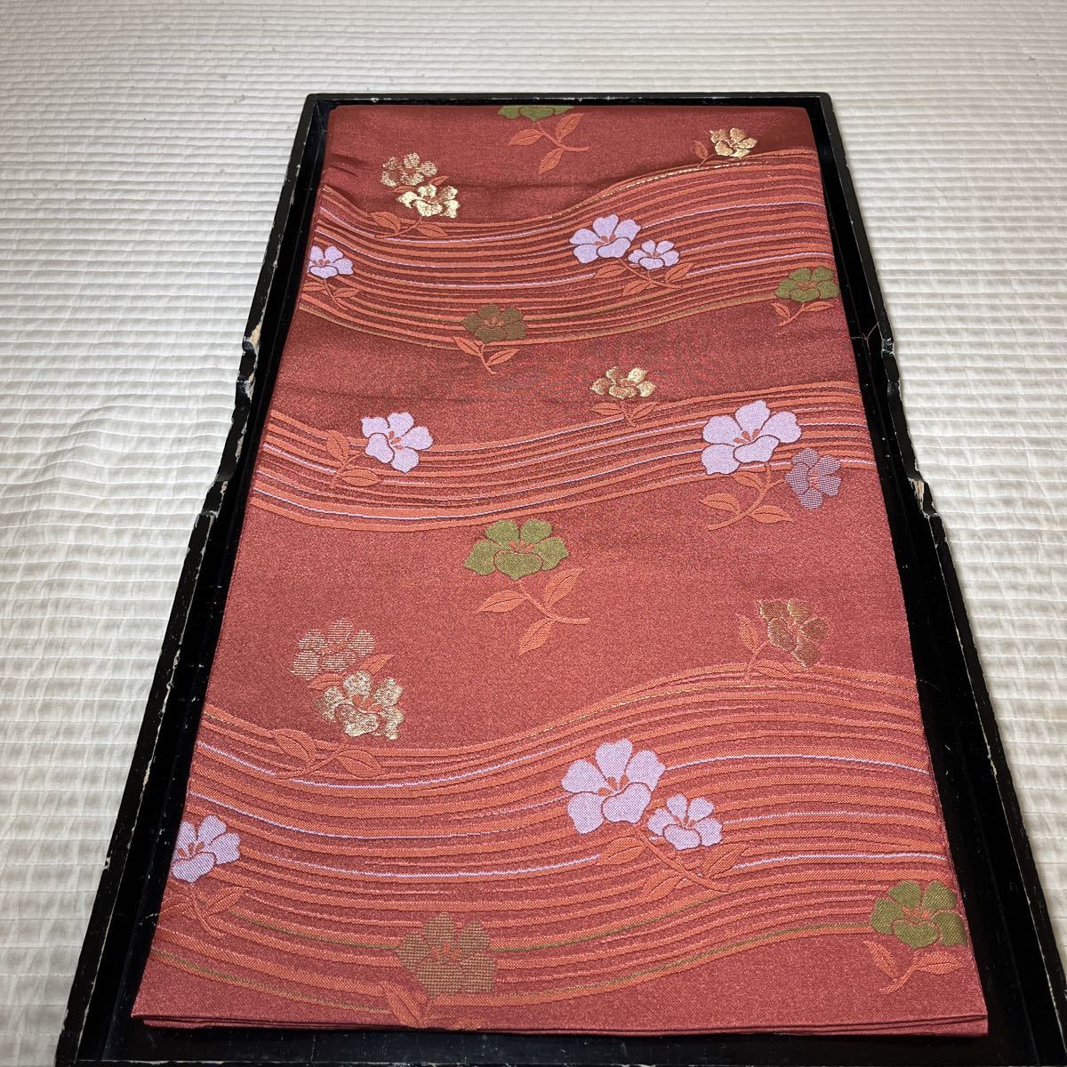 紬正絹絣ぼかしカラフル花華ピンク色地着物和服和装着物コーデリメイク 