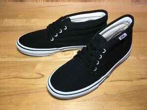 ★VANS バンズ 国内企画 CHUKKA チャッカ キャンバス 黒×白 26.0cm美品 Used 検 スニーカー SK8 オールドスクール ハーフキャブ