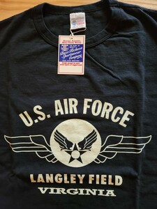 SALE!　送料込★東洋　BuzzRickson's バズリクソンズ　BR69279 長袖Tシャツ U.S.AIR FORCE 米軍　ミリタリー　LANGIEY FIELD ブラック　XL