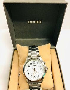 qow.YUL03　SEIKO　ALBA　ソーラー電波　SS×白盤　7B52-0ATO　箱付　新品